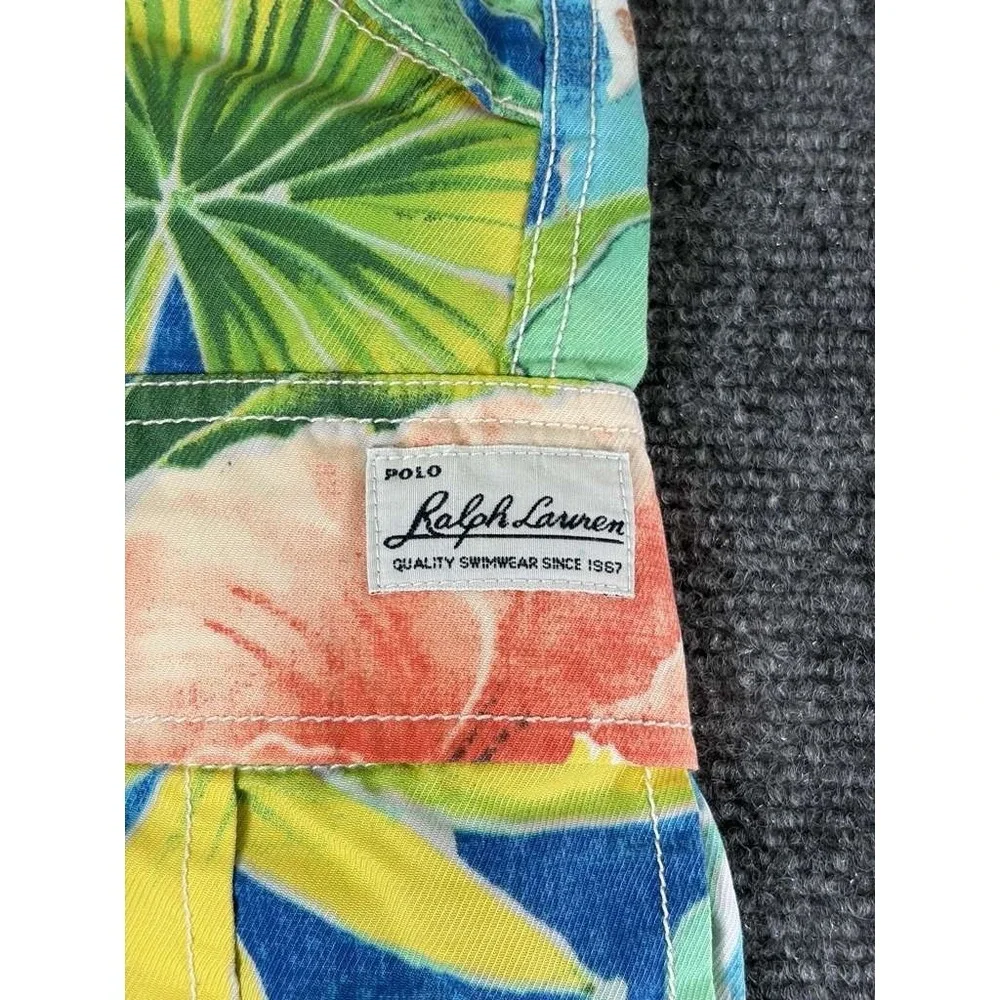 VINTAGE Polo Ralph Lauren Multi-Color Floral Paisley Cotton Cargo Shorts 36 RARE